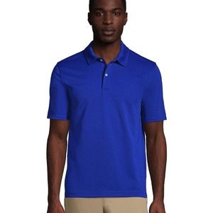 LANDS' END Men's Cobalt Blue Short Sleeve Poly Pique Polo XL